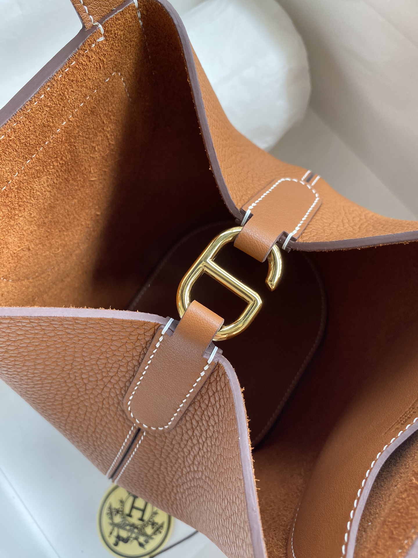 Hermes In The Loop 18 Bag In Brown Clemence Leather